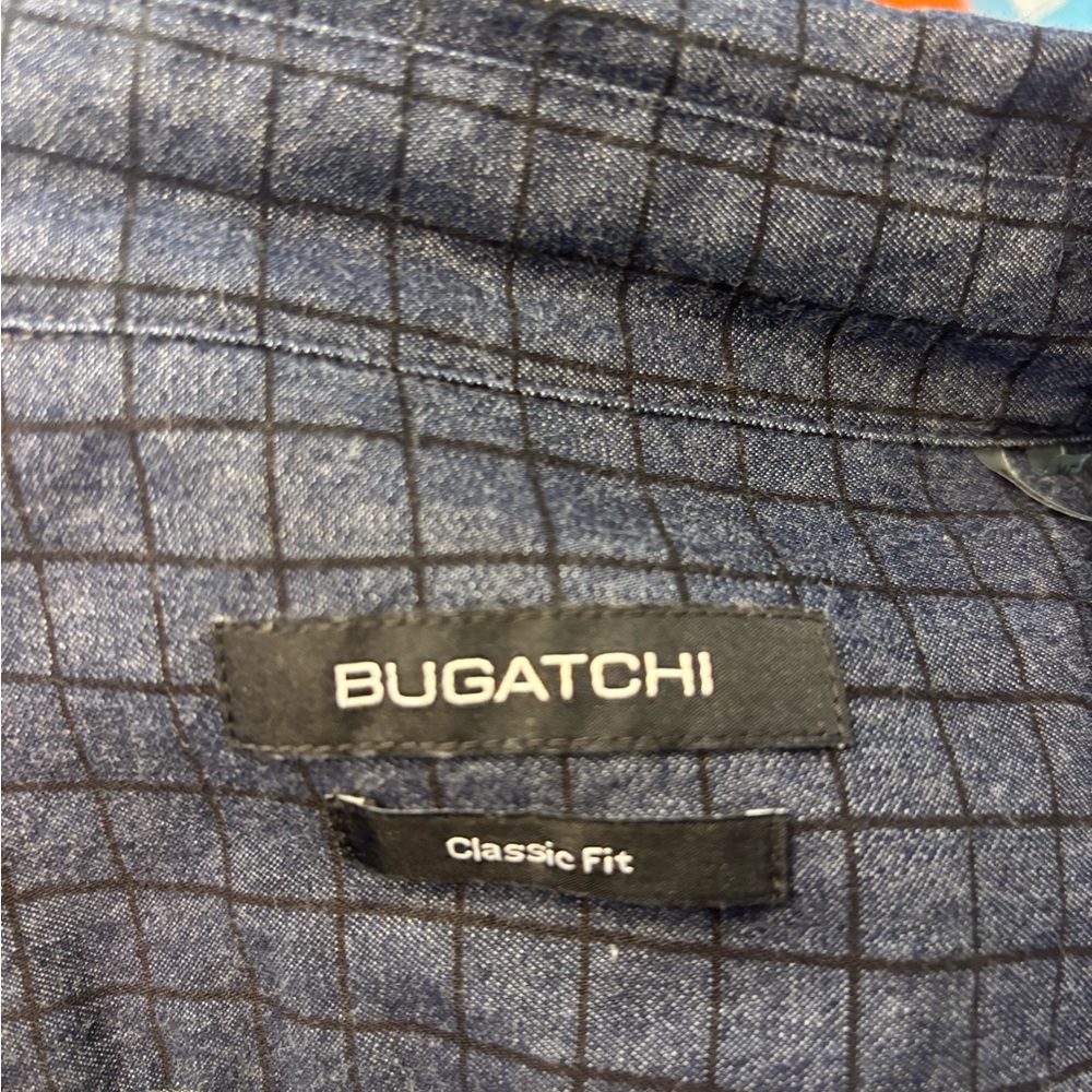 Bugatchi Navy Checkered Blazer